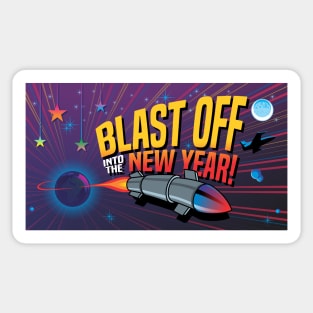 Blast Off Into The New Year Sticker